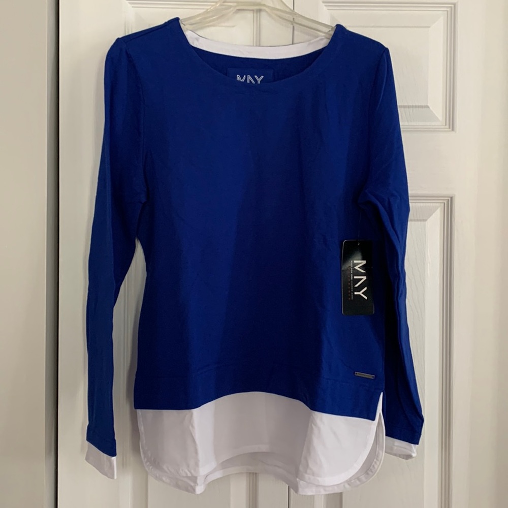 NWT MNY long sleeve blue top